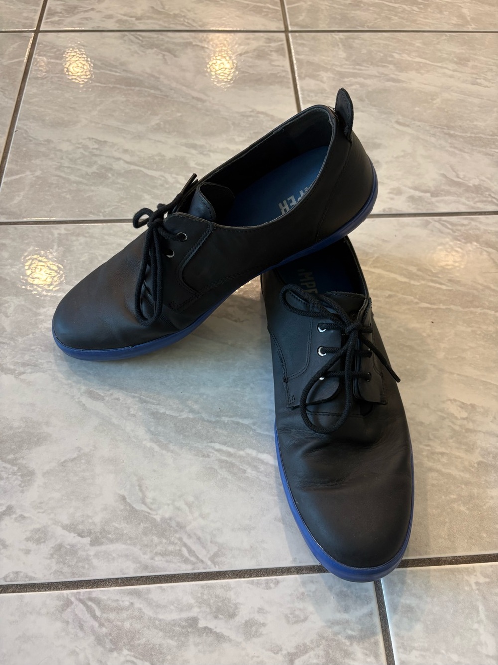 Camper Jim leather Shoes with Blue Sole